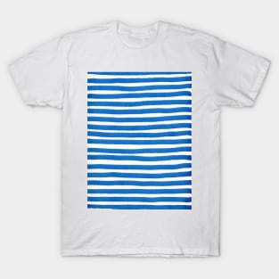 Blue and white stripes, watercolor T-Shirt